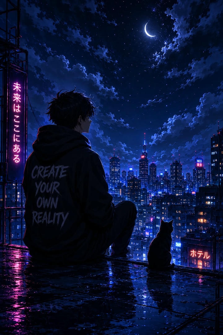 Alone Anime Boy Full HD Wallpaper