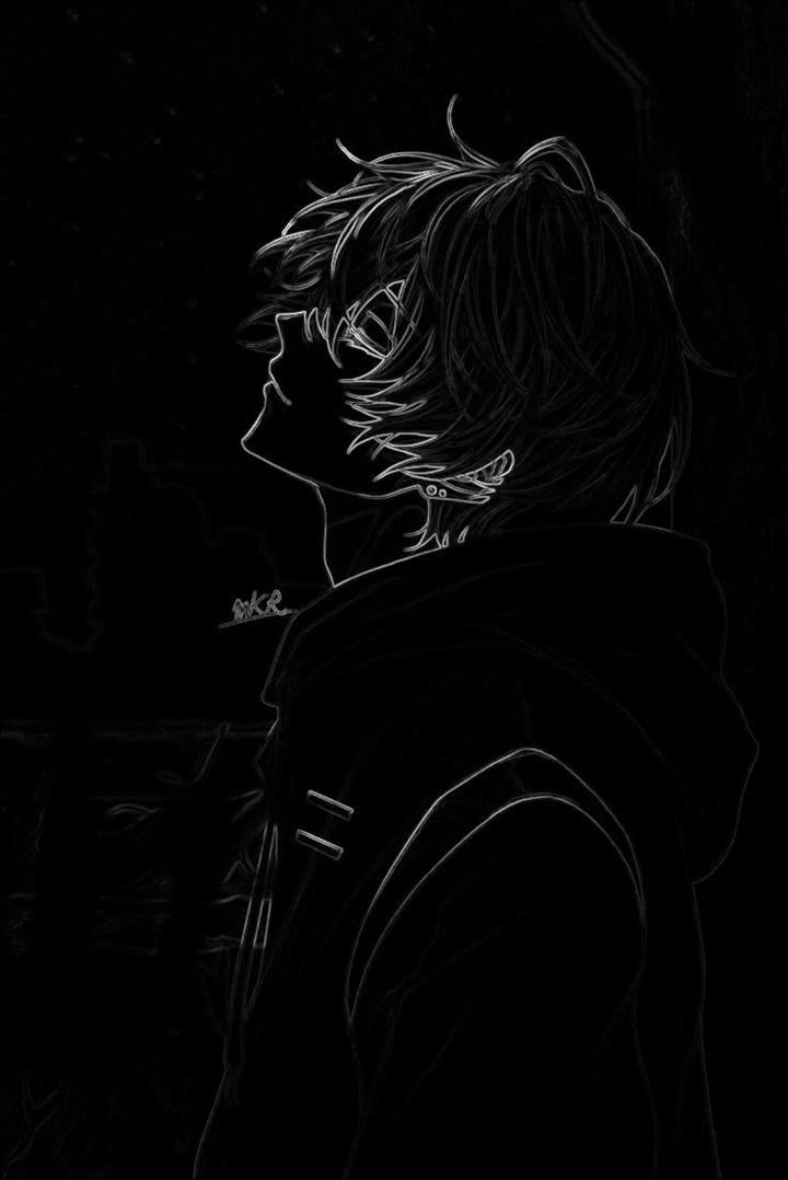Alone Dark Sad Anime Boy Wallpaper 4K
