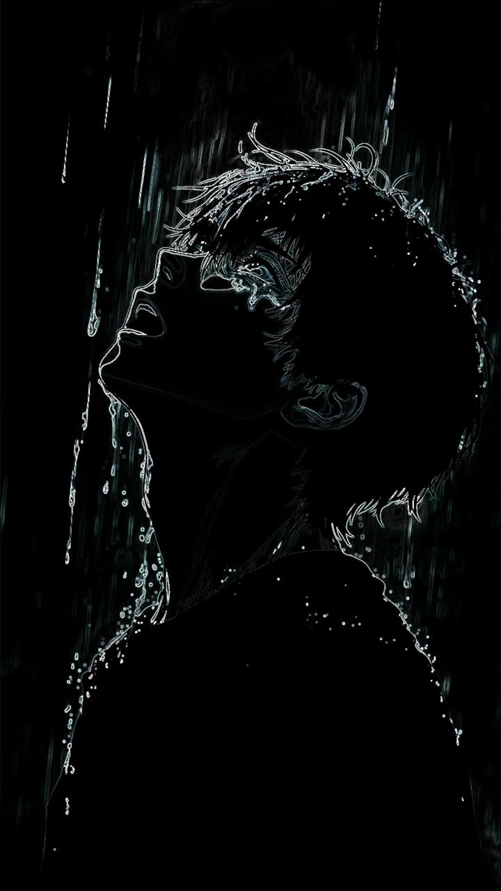 Dark Alone Sad Anime Boy Wallpaper Black