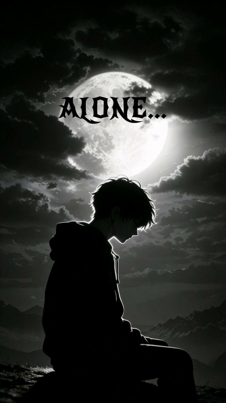 Sad Alone Anime Boy Wallpaper