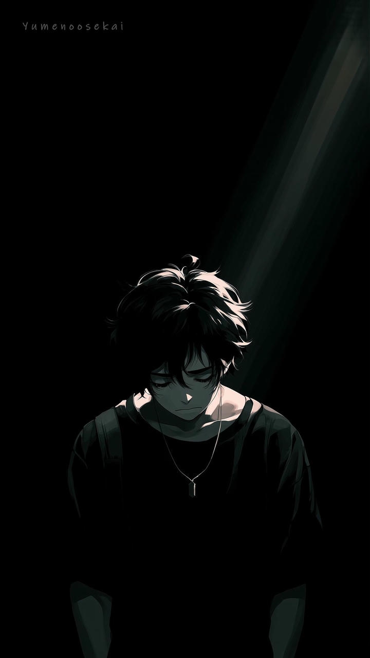 Sad Alone Dark Anime Boy Wallpaper Download