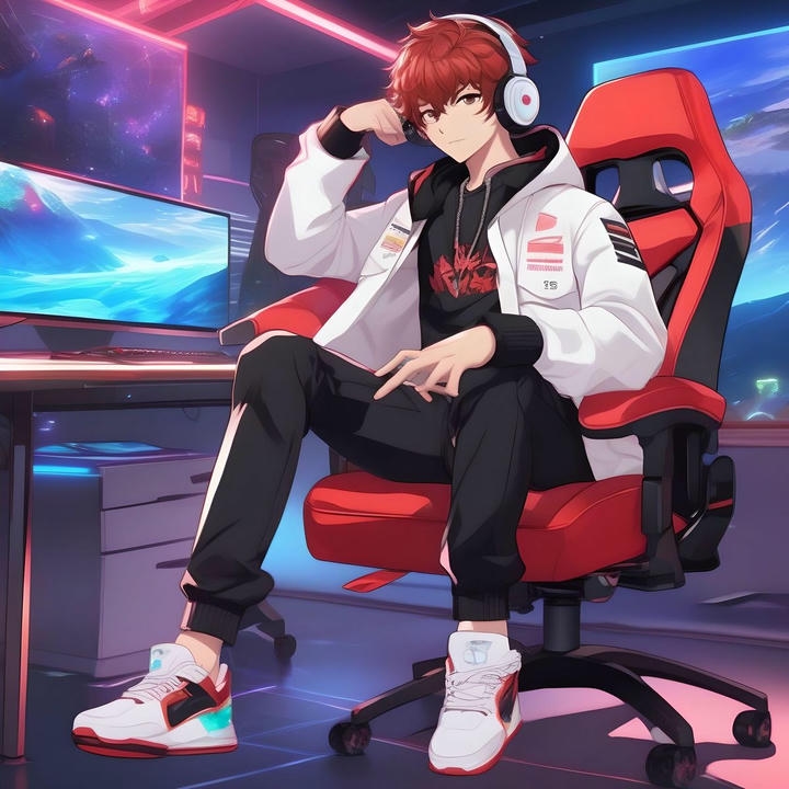 neon gamer anime wallpaper boy